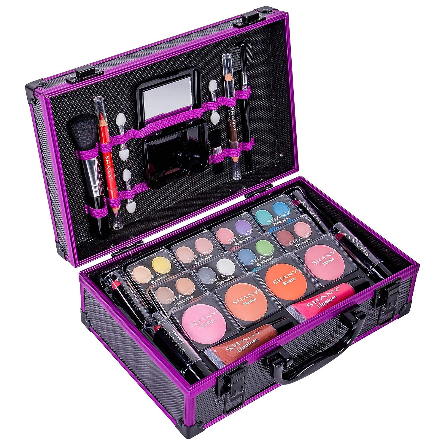 SHANY Carry All Makeup Train Case with Pro Teen Makeup Set, Makeup Brushes, Lipsticks, Eye Shadows, Blushes, and more - Leopard - Image 2